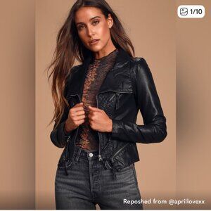 Lulus Black Faux Leather Jacket